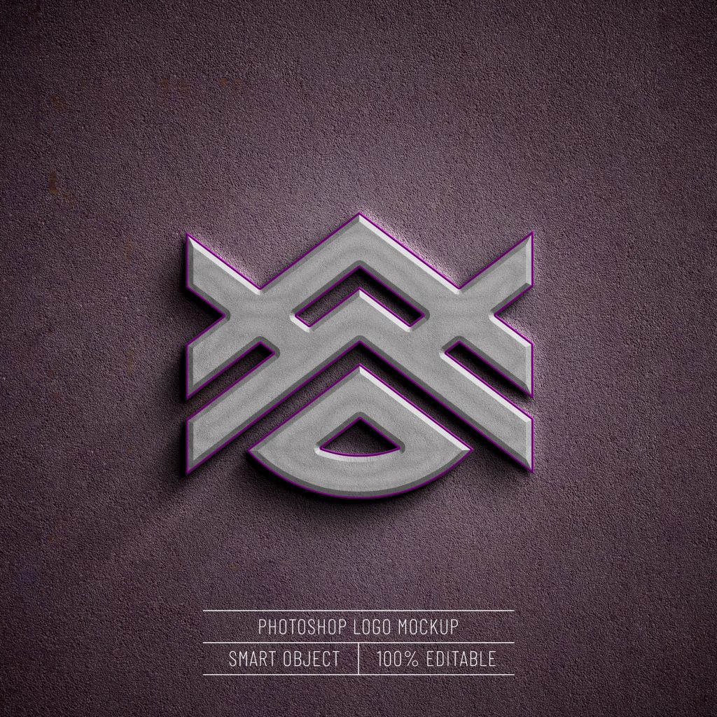 3d realistic logo mockup on concrete wall