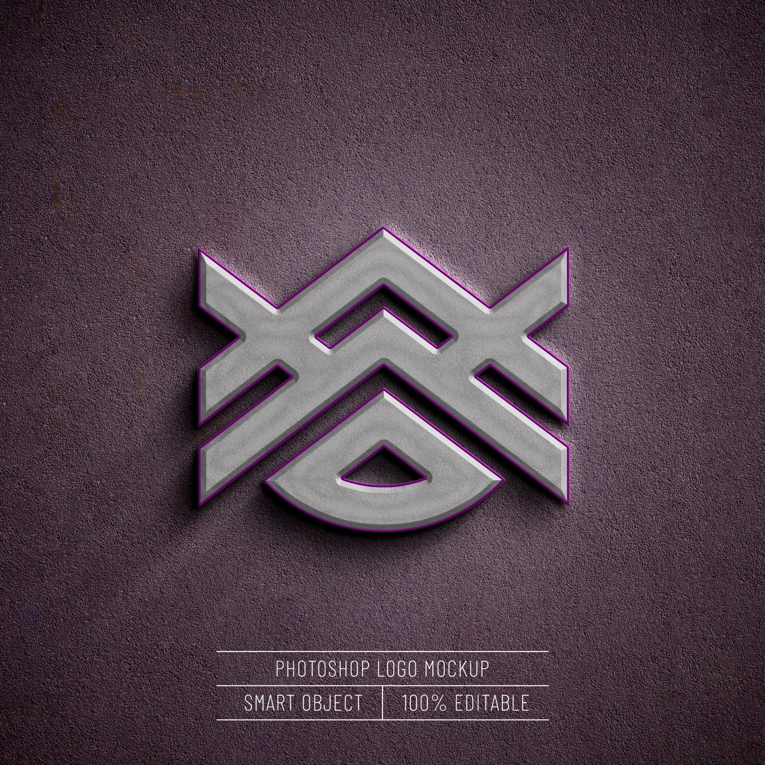 3d realistic logo mockup on concrete wall